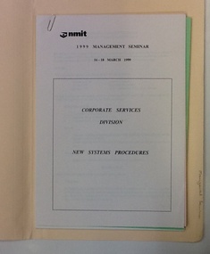 Report. Management Seminar - NMIT, Management Seminar 1999, 1999