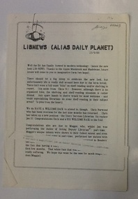 Newsletter - NMCOT, LibNews (1987 and 1988 editions), 1987-1988