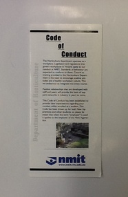 Brochure - NMIT, Northern Melbourne College of TAFE, Code of conduct: Department of Horticulture. 2006, 2006