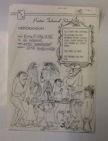 Memorandum - PTS, Invitation to staff function [circa 1980s], Circa 1980s
