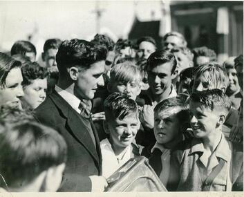 Photograph: Neil Harvey visits CTS 1948