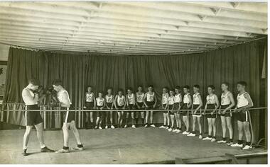 Photograph: CTS Boxing students in Old Hall 1923