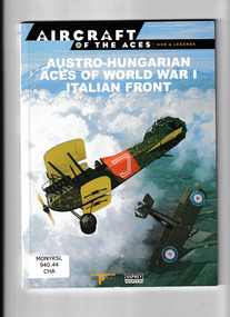 Book, Christopher Chant, Austro-Hungarian aces of World War 1 Italian front, 2001