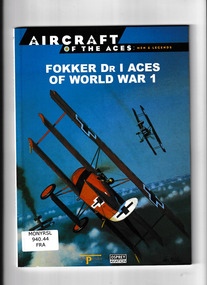 Book, Norman Franks  et al, Fokker Dr I aces of World War I, 2001
