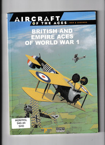 Book, Christopher Shores, British and empire aces of world war 1, 2001