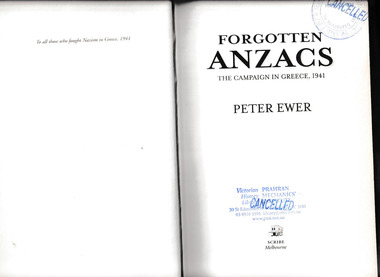 Book, Scribe, Forgotten ANZACS, 2008