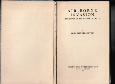 Book, John Hetherington, Air-borne invasion : the story of the Battle of Crete, 1944