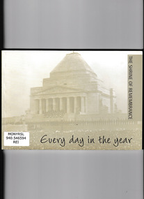 Book, Dept. of Veterans' Affairs, Every day in the year : the Shrine of Remembrance, 2003