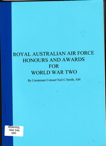 Book, Mostly Unsung Military History Research and Publications, Royal Australian Air Force honours and awards for World War Two, 1996