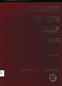 Book, Geoffrey Pentland et al, Aircraft of the R.A.A.F: 1921-78, 1978