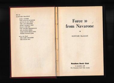 Book, Readers Book Club, Force 10 from Navarone, 1968