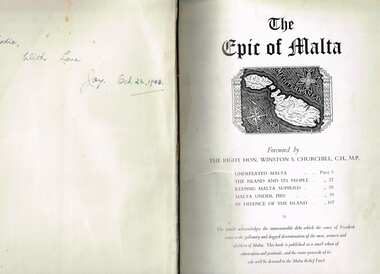 Book, Odhams Press, The epic of Malta, 1946