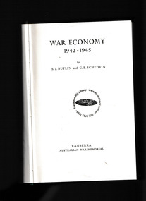 Book, Australian War Memorial, War economy 1939-1942, 1955