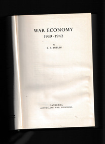 Book, Australian War Memorial et al, War economy 1942-1945, 1977