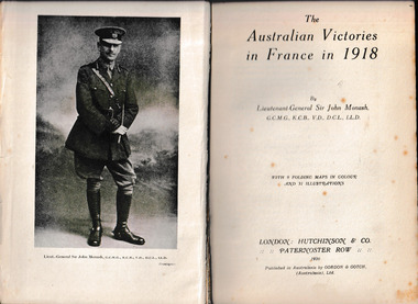 Book, John Monash, The Australian Victories in France in 1918, 1920