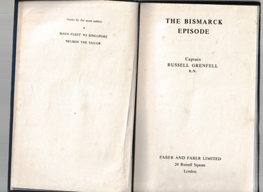 Book, Faber and Faber, The Bismarck Episode, 1958