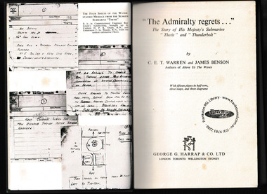 Book, C.E.T. Warren et al, The Admiralty regrets... : the story of His Majesty's submarine "Thetis" and "Thunderbolt", 1958
