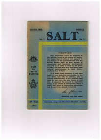 Journal, Melbourne : Army Education Service, SALT (Australian Army and Air Force Education Journal), 1941-1946