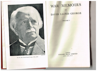 Book, David Lloyd George, War memoirs of David Lloyd George, 1938