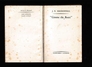 Book, JE McDonnell, Gimme the boats, 1953