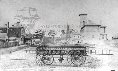 Photograph (copy), Daylesford Fire Brigade First Ladder Carriage, c1867 (original)