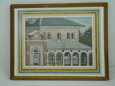 watercolour painting, Creswick Post Office, 1963