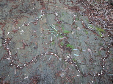 Photograph - colour, Clare Gervasoni, Rock Art in the Playground of the Former Dry Diggings Primary School, 05/08/2004