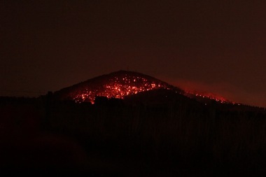 Photograph - Digital, Andrew Matheson, Night View of Fire on Mount Warrenheip, 2013, 15/05/2013