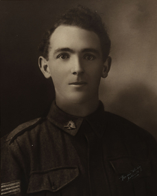 Photograph - Black and White, World War One Soldier, c1915, c1915