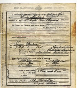 Photograph, Discharge Papers, 1919