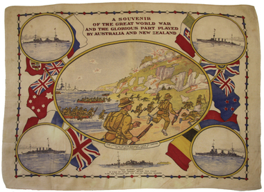 Gallipoli souvenir scarf, c1915