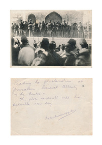 Photograph - digital, Proclamation at Jerusalem during World War One, 1918, 1918
