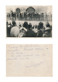 Photograph - Black and White, General Allanby Reading the Proclamation in Jerusalem, 1918