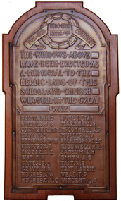 Photograph - colour, Clare Kathleen Gervasoni, World War One Honour Roll in Barkly Street Uniting Church, 2015, 05/04/2015