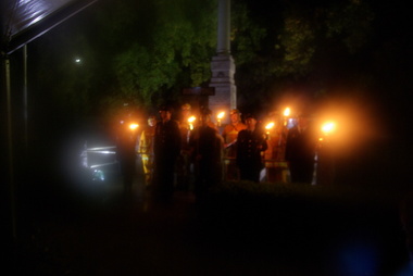 Photograph - colour, Clare Kathleen Gervasoni, ANZAC Centenary Eve Massed Fire Brigades Torch Light Procession, 2015, 24/04/2015