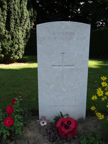 Photograph - Colour, Ann Gervasoni, Unmarked grave, Ramparts Cemetery, Lille, France, 2014, 17/07/2014