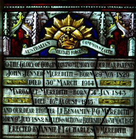 Photograph - Colour, Clare Gervasoni, Stained Glass Window in St John's, Colac, 2015, 23/08/2015