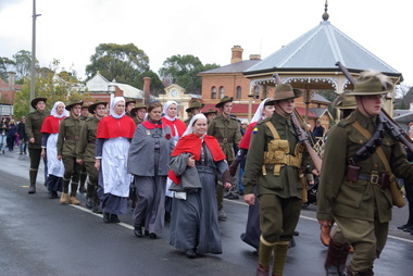 Photograph - Colour, Clare Gervasoni, ANZAC Centenary Parade at Creswick, 2015, 25/04/2015