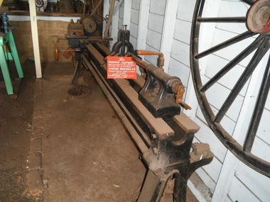 Photograph of lathe in situ