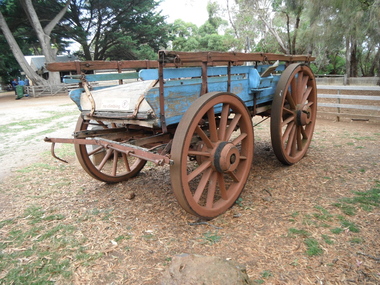 photograph of wheat wagon in situ