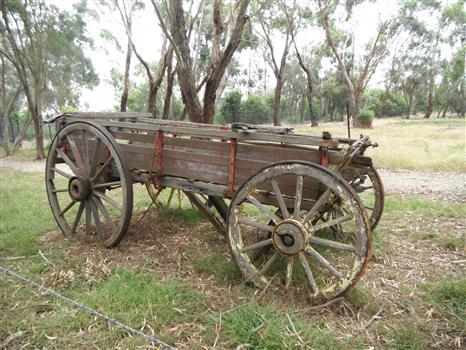 photograph of hay wagon in situ