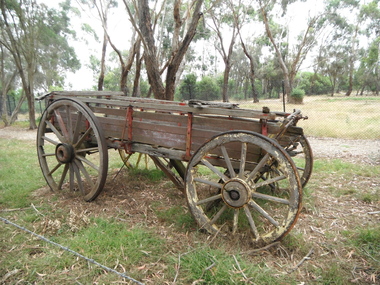 photograph of hay wagon in situ