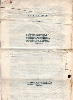 Carbon Copy of Memo with Bordesan title page: BORDESAN