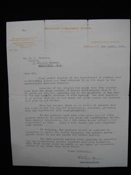 Letter from Department of Agriculture to H. Jenkins
