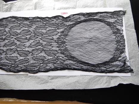 black lace front on white paper