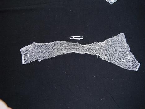 irregular lace fragment on black background