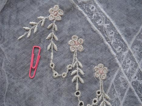 detail of small machine lace camisole