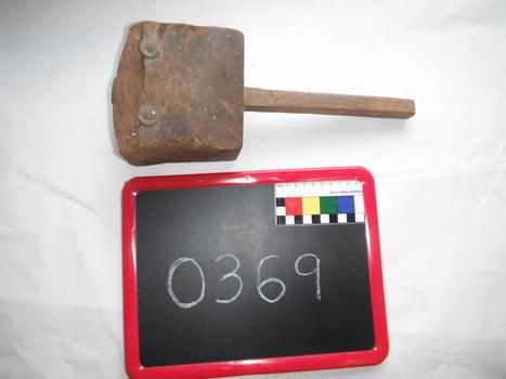 photograph of wooden mallet