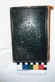 Dark brown psalms and hymn book belonging to Samuel Amess. Embossed on front cover "GLORIA IN EXELSIS DEO" "ET IN TERRA PAX".
