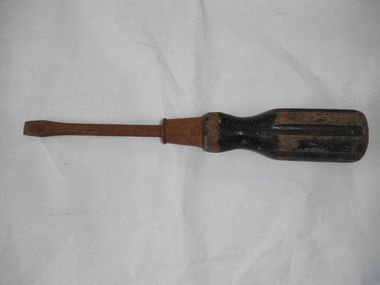 screwdriver with a wooden handle 